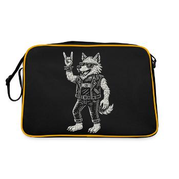 Wolf Metal Musique Rock Musique Drôle Heavy Metal - Sac Retro - noir/or - Dos