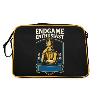 Endspiel-enthusiast Schachspieler König - Retro Tasche - Schwarz/Gold - Hinten