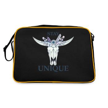 Staying Unique Boho Bull Skull Floral Stay - Retro Bag - black/gold - Back