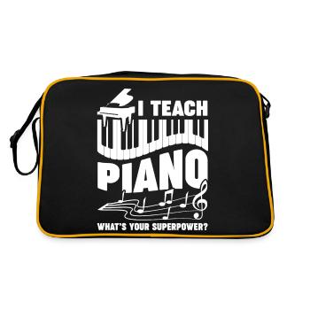 Piano Teacher I Teach Piano - Retro Bag - black/gold - Back
