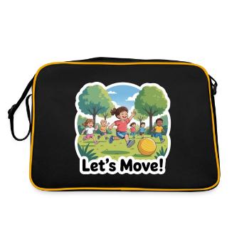 KINDER TRAINIEREN. LASS UNS BEWEGEN - Retro Tasche - Schwarz/Gold - Hinten