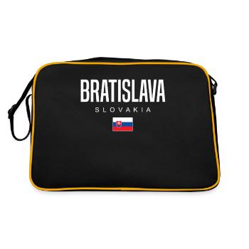 Bratislava Slowakei - Retro Tasche - Schwarz/Gold - Hinten