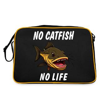 NO CATFISH NO LIFE - Retro Tasche - Schwarz/Gold - Hinten