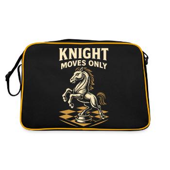 Schachspieler Ritter Bewegt Sich Nur Brettspiel - Retro Tasche - Schwarz/Gold - Hinten