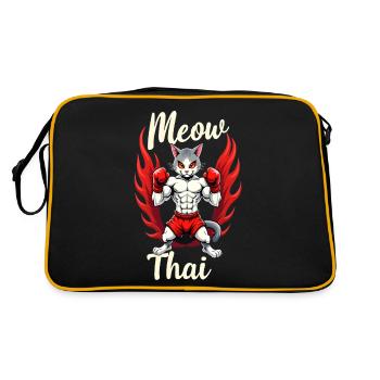 Funny Muay Thai Boxing Muay Thai - Retro Tasche - Schwarz/Gold - Hinten