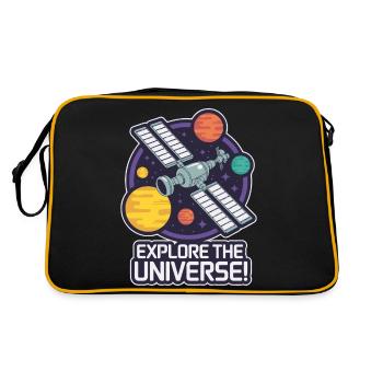 SPACE STATION, EXPLORE THE UNIVERSE - Retro Bag - black/gold - Back