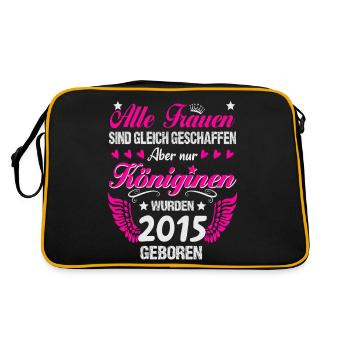 Queens Vintage 2015 Born 10th Birthday - Retro Bag - black/gold - Back