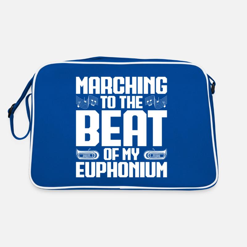 Baritone Player Marching The Beat Euphonium Retro Bag
