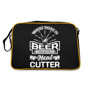 Where There Is Beer There Will Be A Meat Cutter - Retro Bag - black/gold - Back