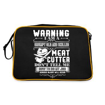 Meat Cutter Meat Cutter Warning - Retro Bag - black/gold - Back
