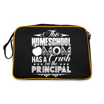 This Homeschool Mom Has A Crush On The Principal - Retro Bag - black/gold - Back