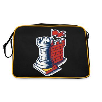Chess Player Tower as Castle Chess Lover - Retro Bag - black/gold - Back