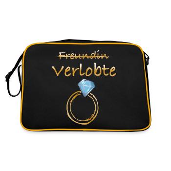 Freundin durchgestrichen Verlobte - Retro Tasche - Schwarz/Gold - Hinten