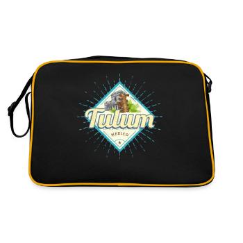 Tulum Mexique Maya Castillo Yucatan Souvenir - Sac Retro - noir/or - Dos