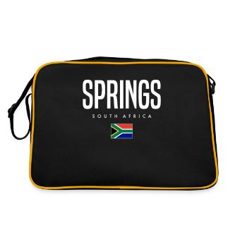 Springs Südafrika - Retro Tasche - Schwarz/Gold - Hinten