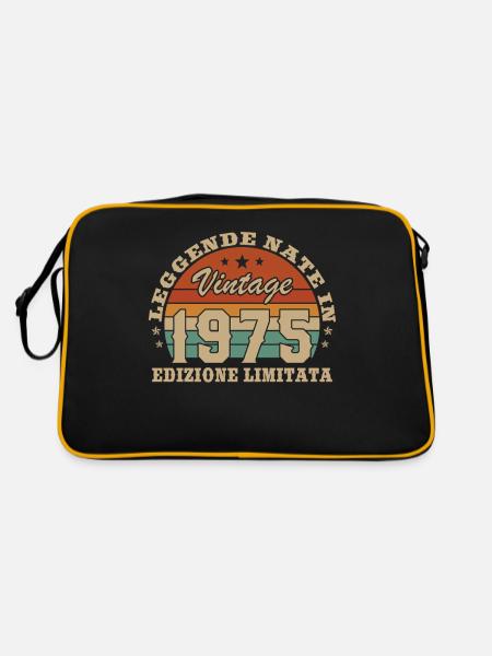 1975 Vintage Retro Geburtstagsgeschenk - Retro Tasche - Schwarz/Gold - Hinten