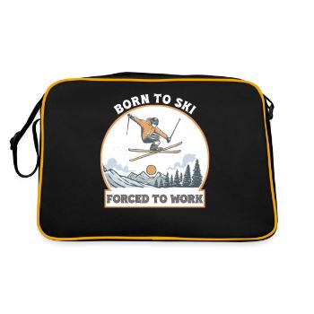 Born To Ski Forced To Work – Funny Skiing Life - Retro Bag - black/gold - Back