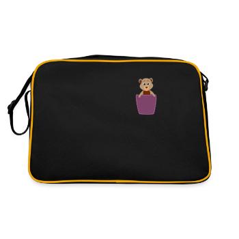 Bear in breast pocket - Retro Bag - black/gold - Back