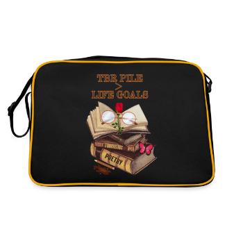 Bookworm Humor Shirt for TBR Stack Lovers - Funny. - Retro Bag - black/gold - Back