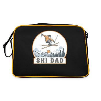 Ski Dad, Funny Skiing Quote - Retro Bag - black/gold - Back