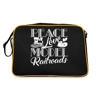 Model Railroad Peace Love Model Railroad - Retro Bag - black/gold - Back