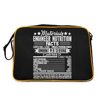 Materials Engineer Nutrition Facts - Retro Bag - black/gold - Back