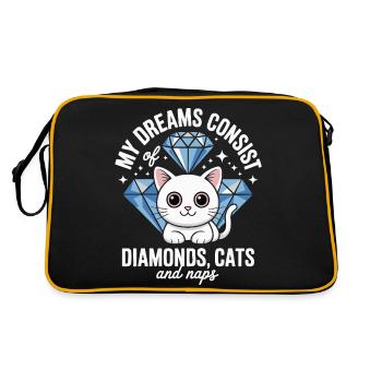 Les rêves sont faits de diamants, de chats, de siestes - Sac Retro - noir/or - Dos