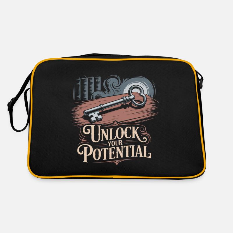 UNLOCK YOUR POTENTIAL - Retro Bag - black/gold