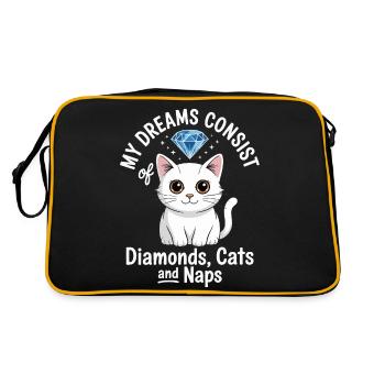 Les rêves sont faits de diamants, de chats, de siestes - Sac Retro - noir/or - Dos