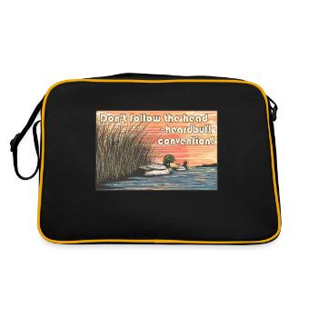 Ne suivez pas le troupeau - Rebellious Duck Sunset - Sac Retro - noir/or - Dos