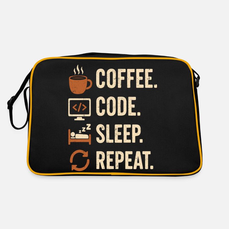 Codeur Geek Routine – Café, Code, Dodo, Encore Sac Retro