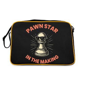 Bauernstar Im Entstehen Schachspieler-liebhaber - Retro Tasche - Schwarz/Gold - Hinten