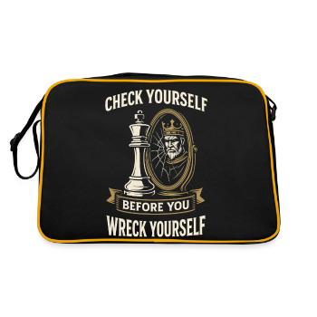 chess player board check yourself, - Retro Bag - black/gold - Back