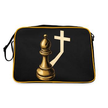 Chess Players Chess Pieces Bishops Shadows - Retro Bag - black/gold - Back