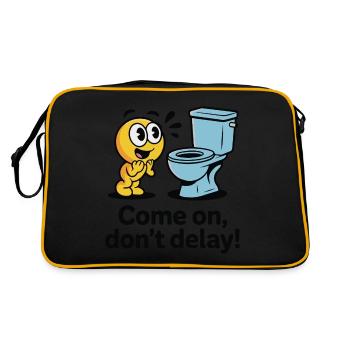 TOILETS,COME ON, DON'T DELAY - Retro Bag - black/gold - Back