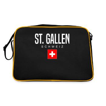 Saint-Gall, Suisse - Sac Retro - noir/or - Dos