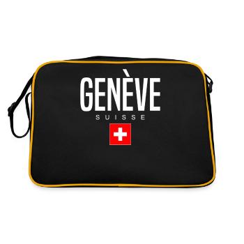 Genève, Suisse - Sac Retro - noir/or - Dos