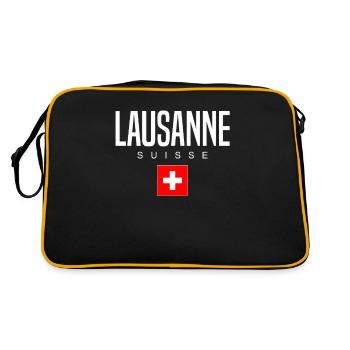 Lausanne, Suisse - Sac Retro - noir/or - Dos