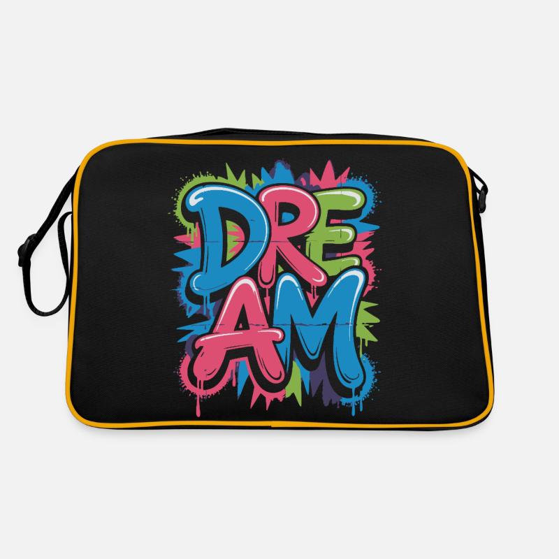 DREAM Graffiti Design voller Farbe und Motivation Retro Tasche