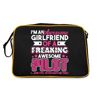 Pilot Proud Pilot Girlfriend - Retro Bag - black/gold - Back