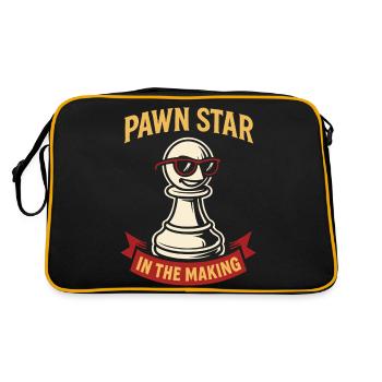 Bauernstar Im Entstehen Schachspieler - Retro Tasche - Schwarz/Gold - Hinten