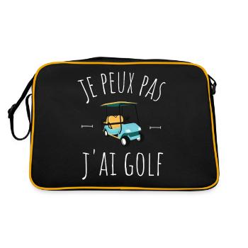 je peux pas j ai golf voiturette - Sac Retro - noir/or - Dos