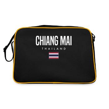 Chiang Mai Thailand - Retro Tasche - Schwarz/Gold - Hinten