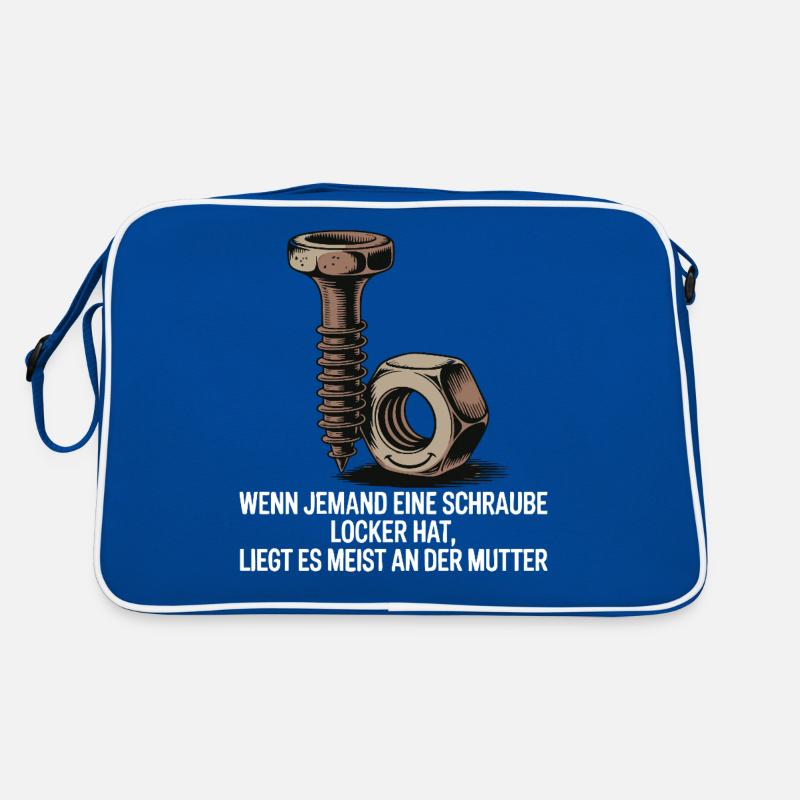 Wenn jemand eine Schraube locker hat Mutter Spruch Retro Tasche