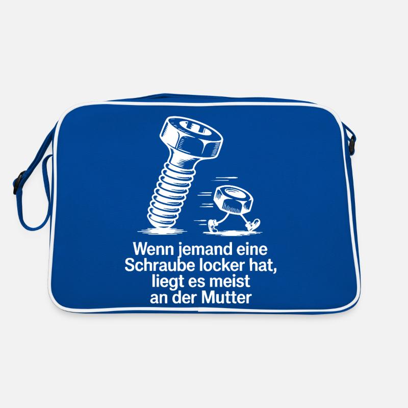 Wenn jemand eine Schraube locker hat Mutter Spruch Retro Tasche