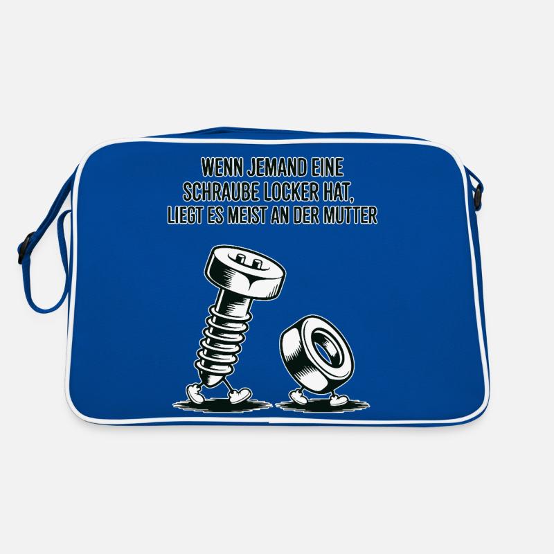 Wenn jemand eine Schraube locker hat Mutter Spruch Retro Tasche