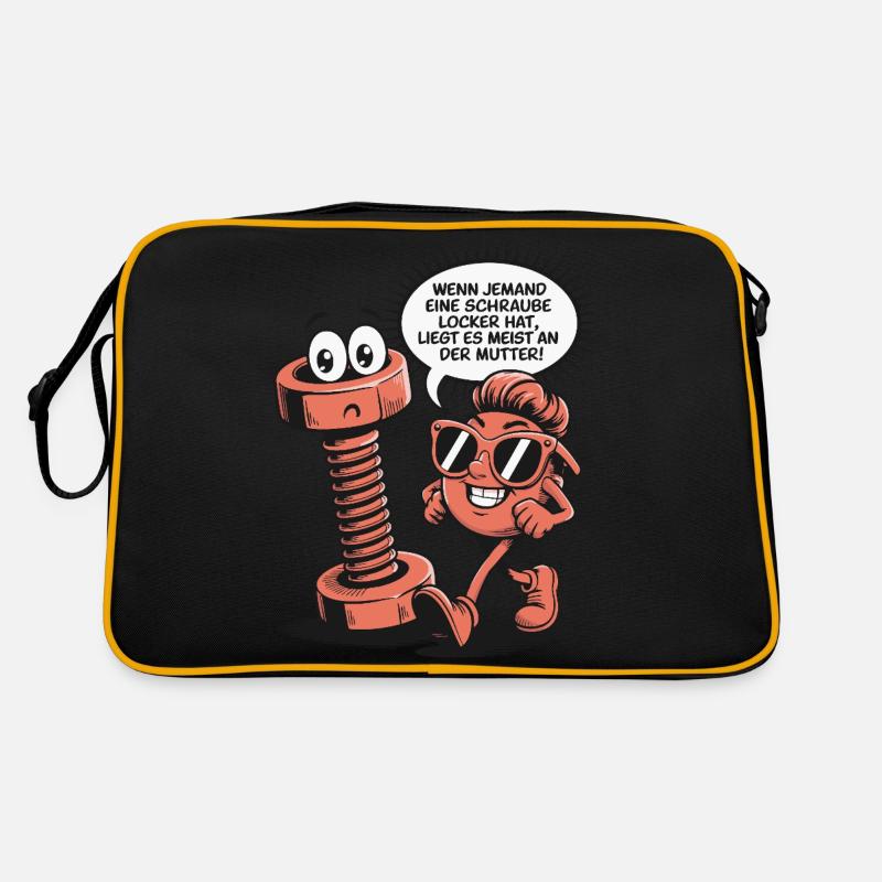 Wenn jemand eine Schraube locker hat Mutter Spruch Retro Tasche