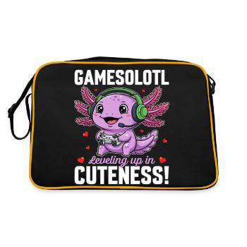 Gaming Axolotl Monter de niveau dans Cuteness Gamesolotl - Sac Retro - noir/or - Dos