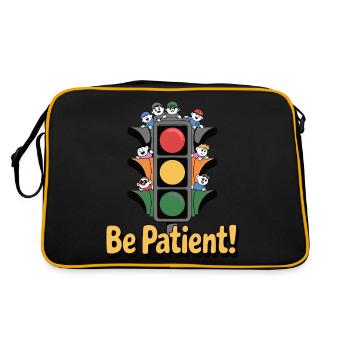TRAFFIC LIGHT, BE PATIENT - Retro Bag - black/gold - Back