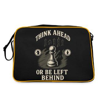 Think ahead or lag behind - Retro Bag - black/gold - Back